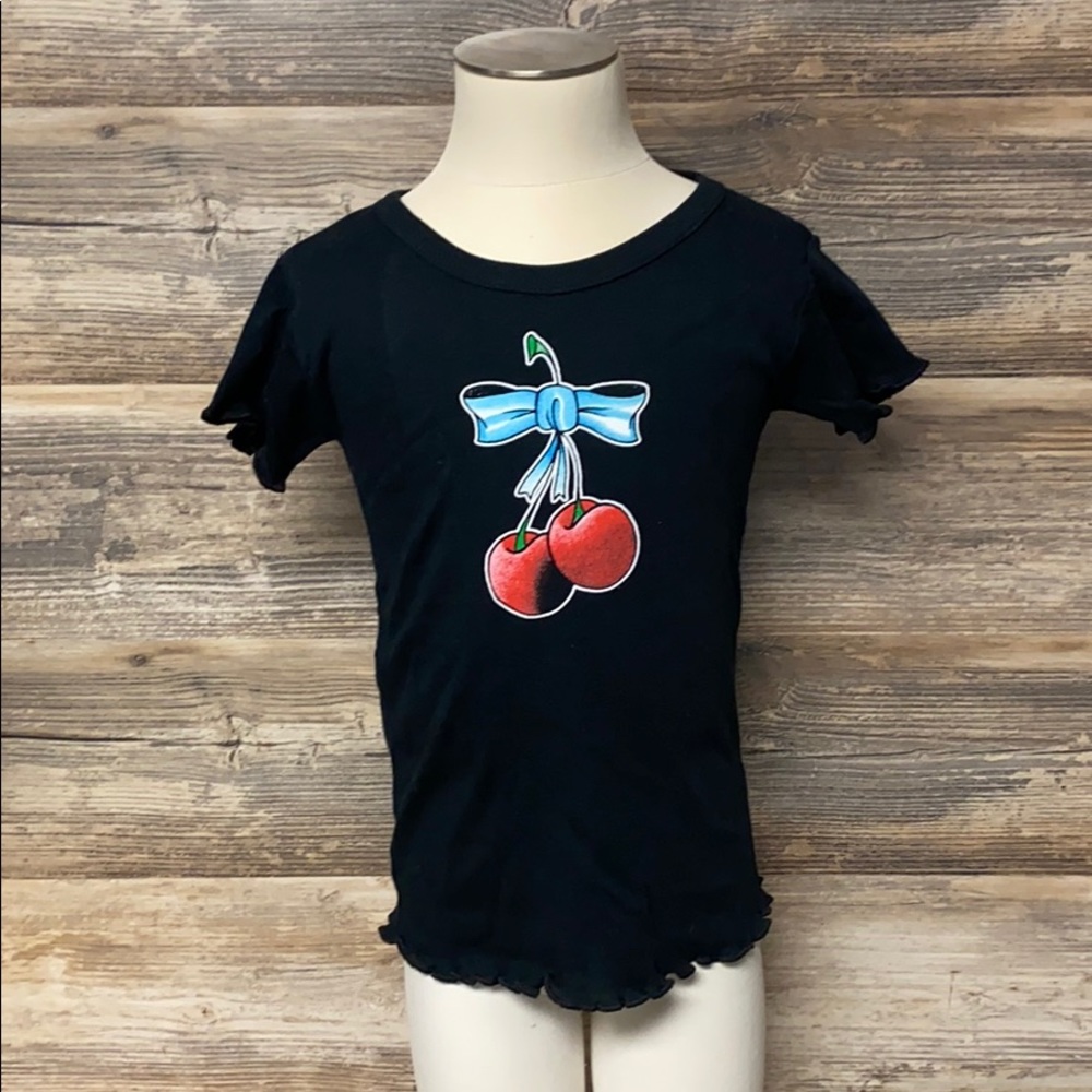 Sourpuss Sour Kiddy's Cherries Ruffled Tee NWT